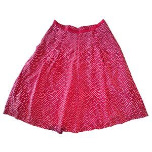 Pendleton Red & White Polka Dot Midi Skirt Size 8 Silk blend Classic Work